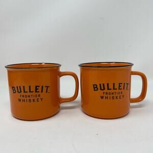 Bulleit bourbon orange ceramic Coffee mugs Set of 2